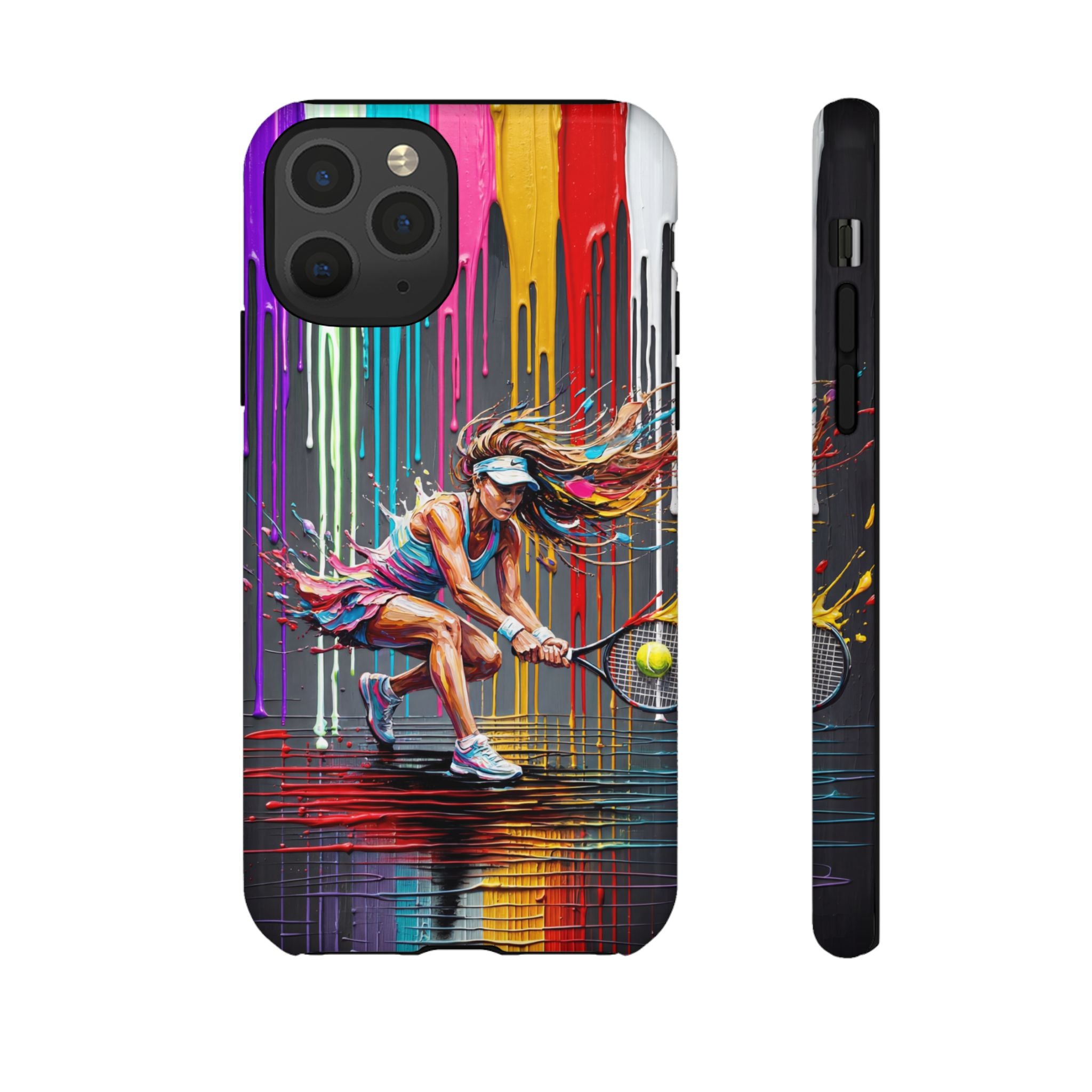 Colour Splash Tennis iPhone Case | Vibrant Female Player Art