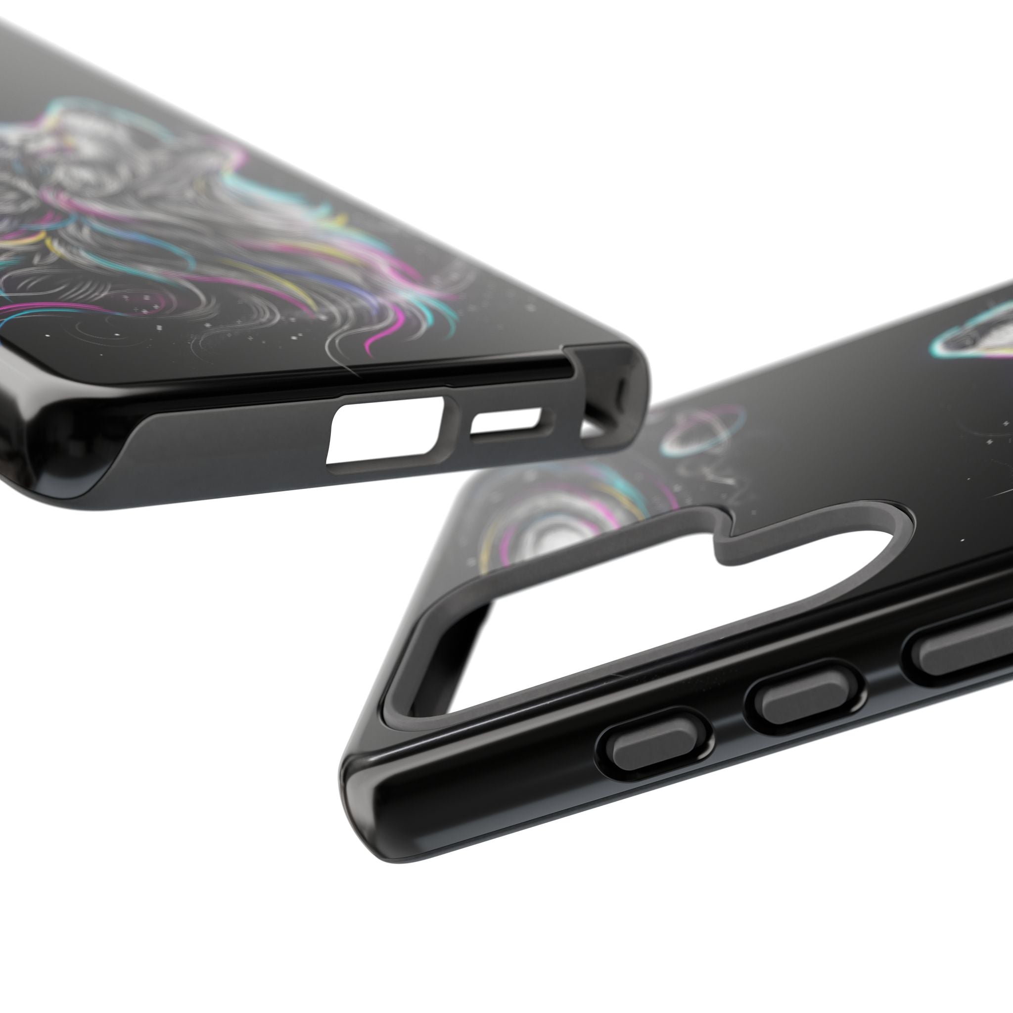 Wolf Galaxy Tough Samsung Galaxy Phone Case | Colorful Howling Wolf Space Design