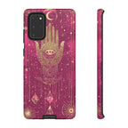 Mystic Hamsa Samsung Galaxy Case | Gold Palm & All-Seeing Eye on Magenta Galaxy