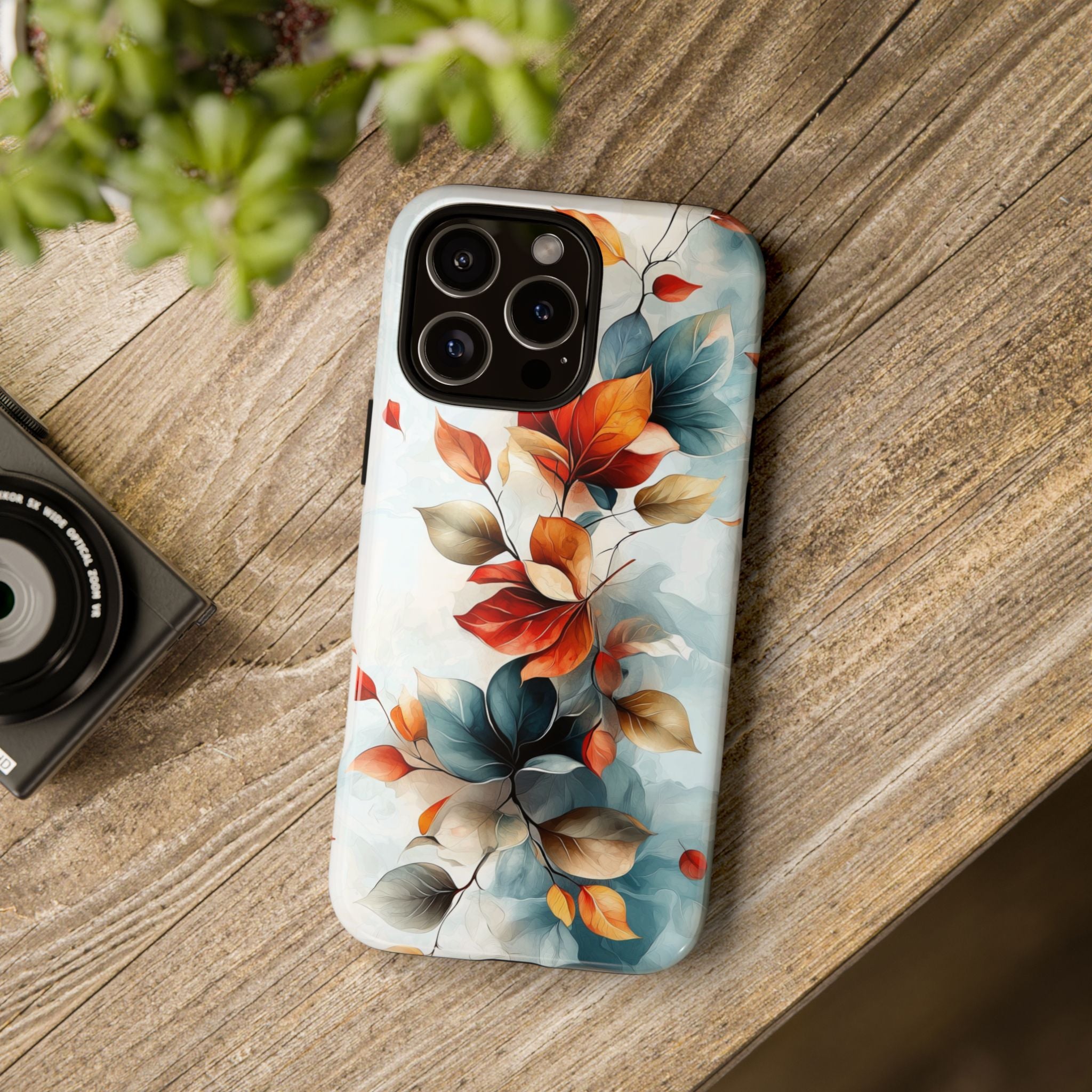 Floral Autumn Leaves Tough iPhone Case