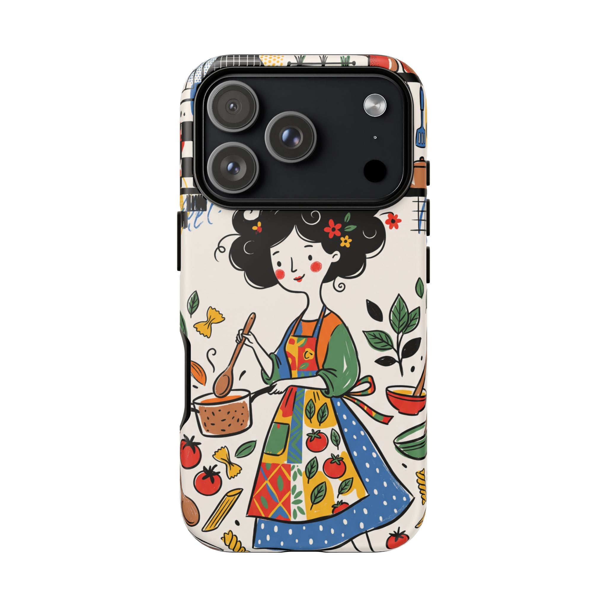 Whimsical Chef Kitchen Illustration iPhone Case