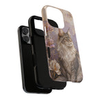 Maine Coon Cat iPhone Case | Floral Cat iPhone Case