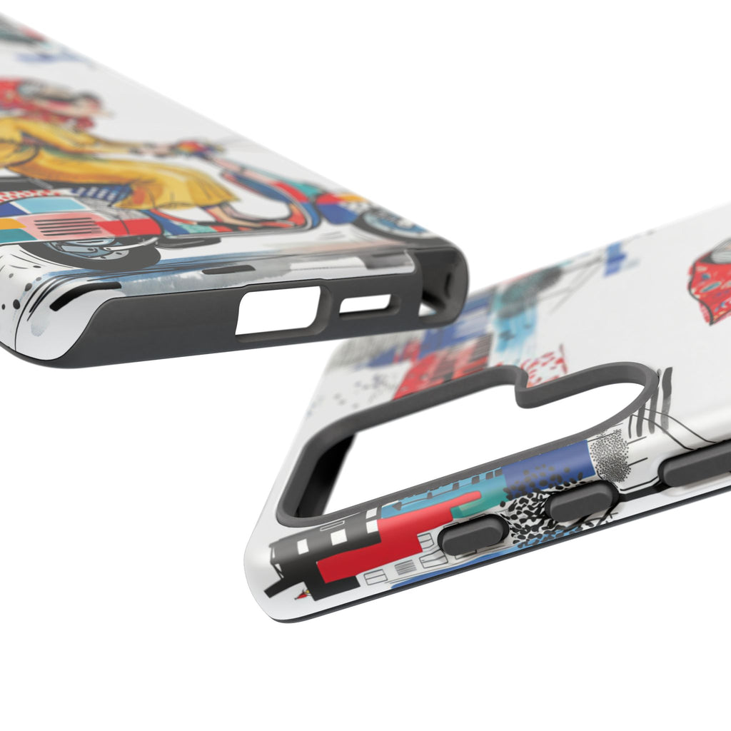 Vintage Vespa Granny Samsung Galaxy Phone Case | Retro Scooter Travel iPhone Cover