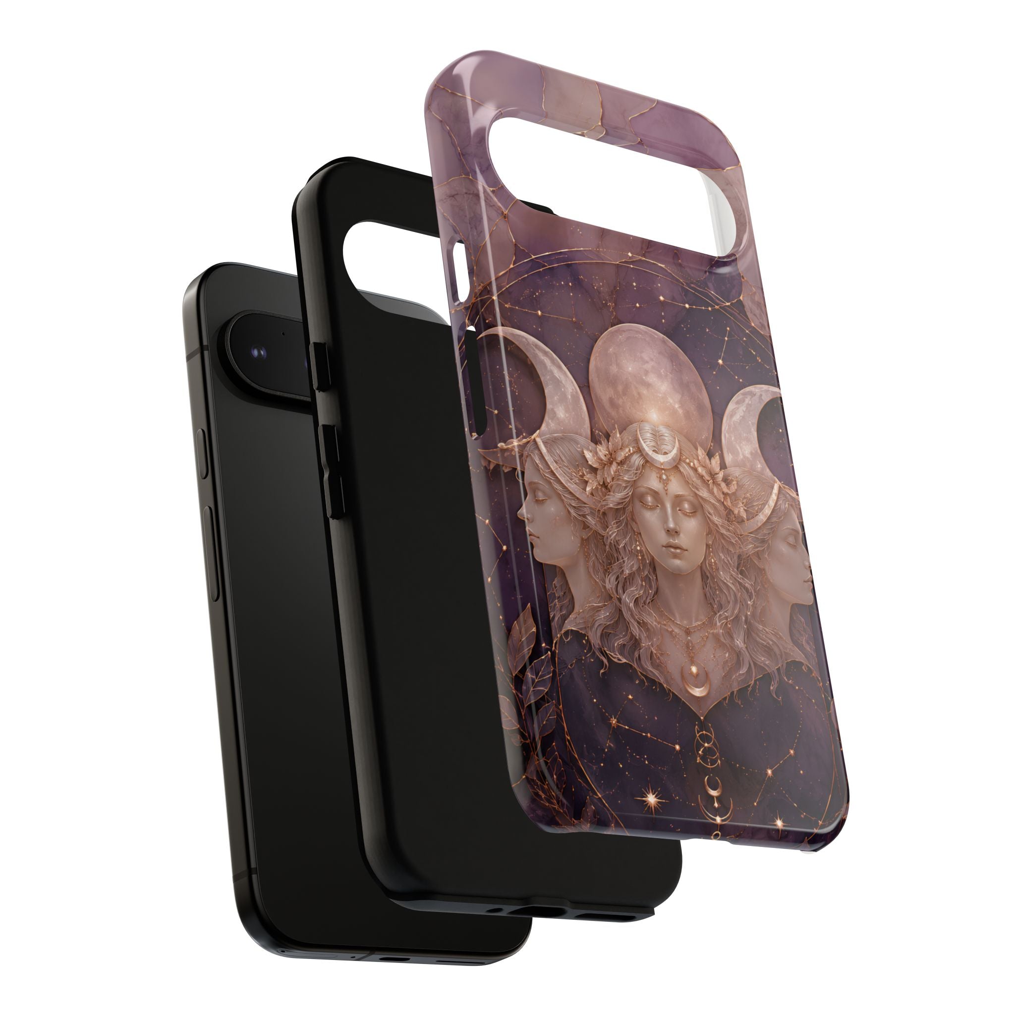 Triple Moon Goddess Google Pixel Phone Case | Witchy Celestial Phone Case