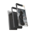 Black Cat Google Pixel Phone Case | Moonlit Winter Phone Case