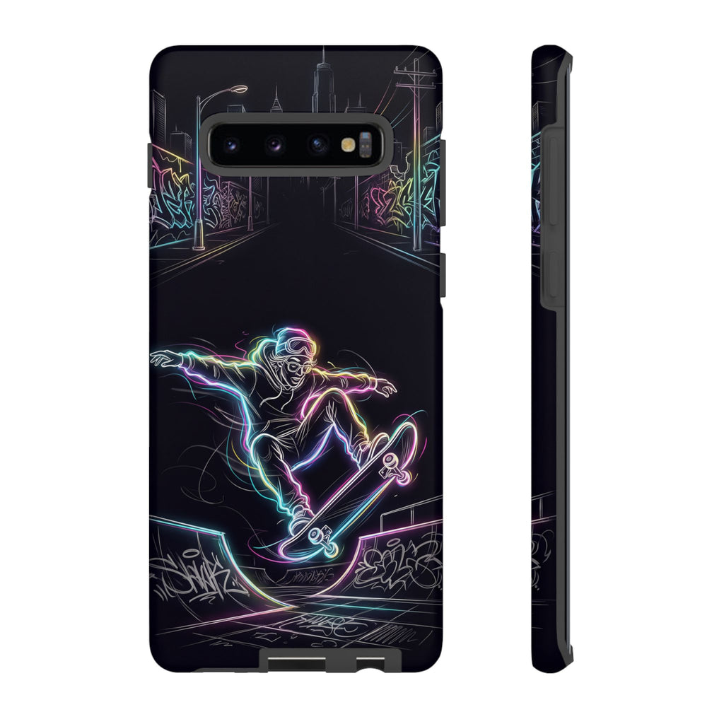 Neon Skateboard Samsung Galaxy Phone Case | Glow Skatepark Protective Cover