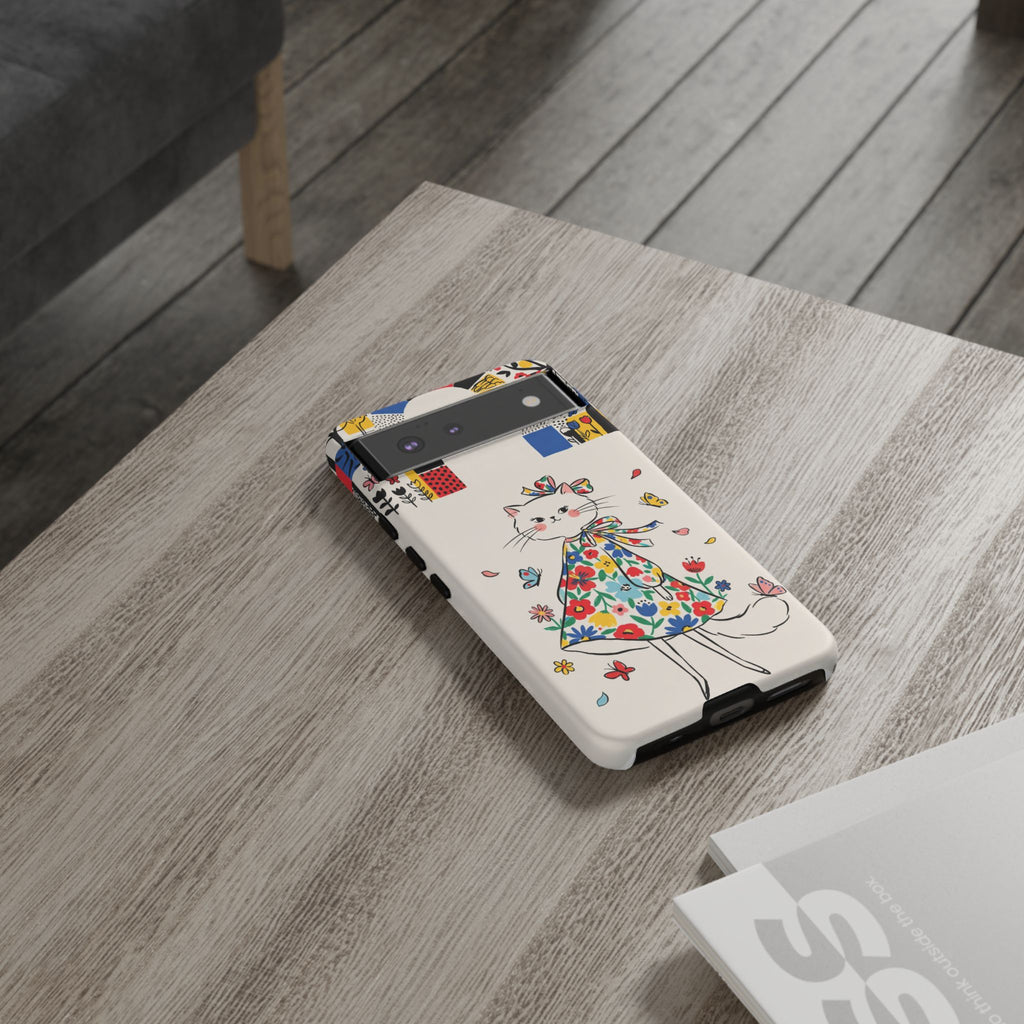 Floral Kitty Google Pixel Phone Case | Cute Cat