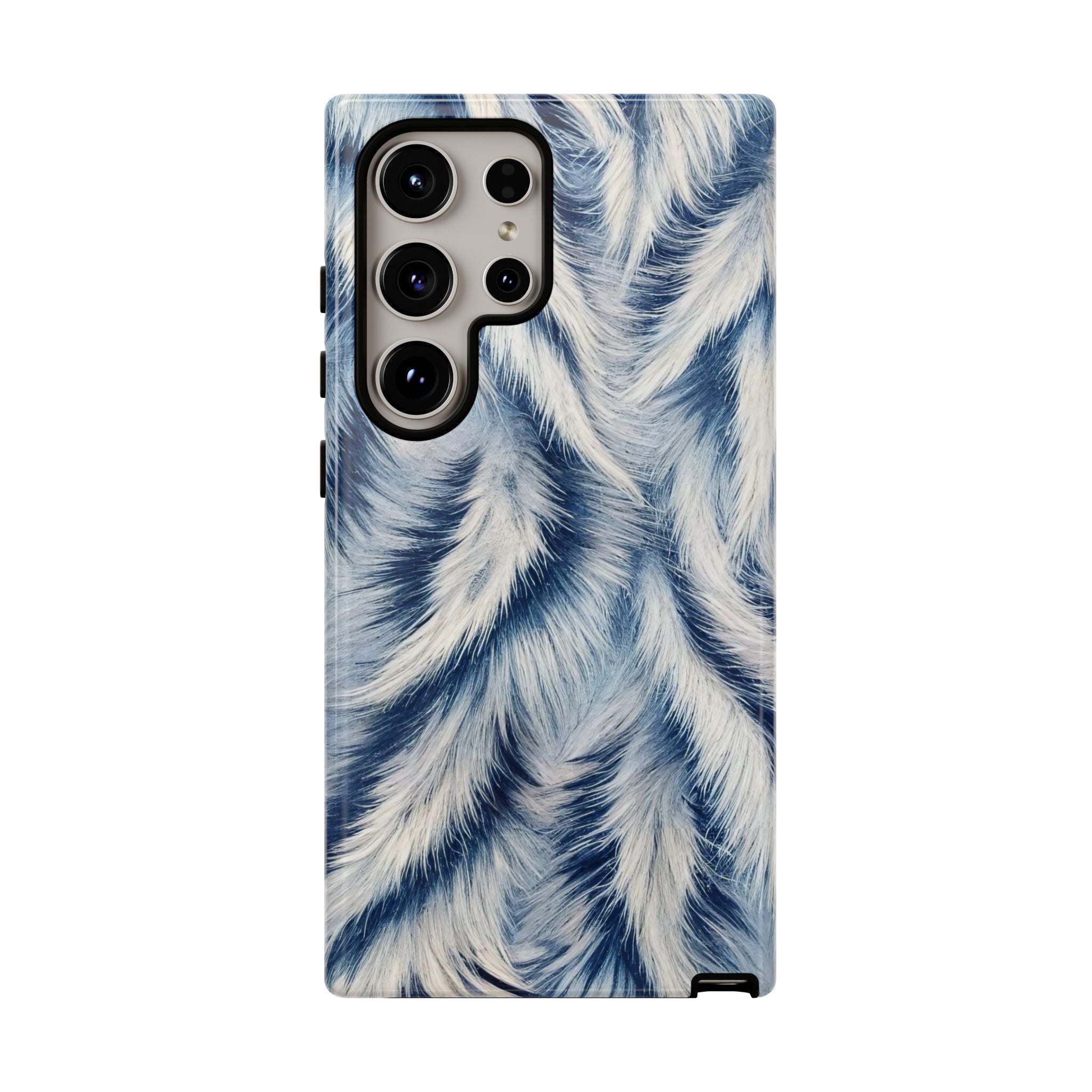 Blue Faux Fur Texture Protective Tough Samsung Galaxy Case