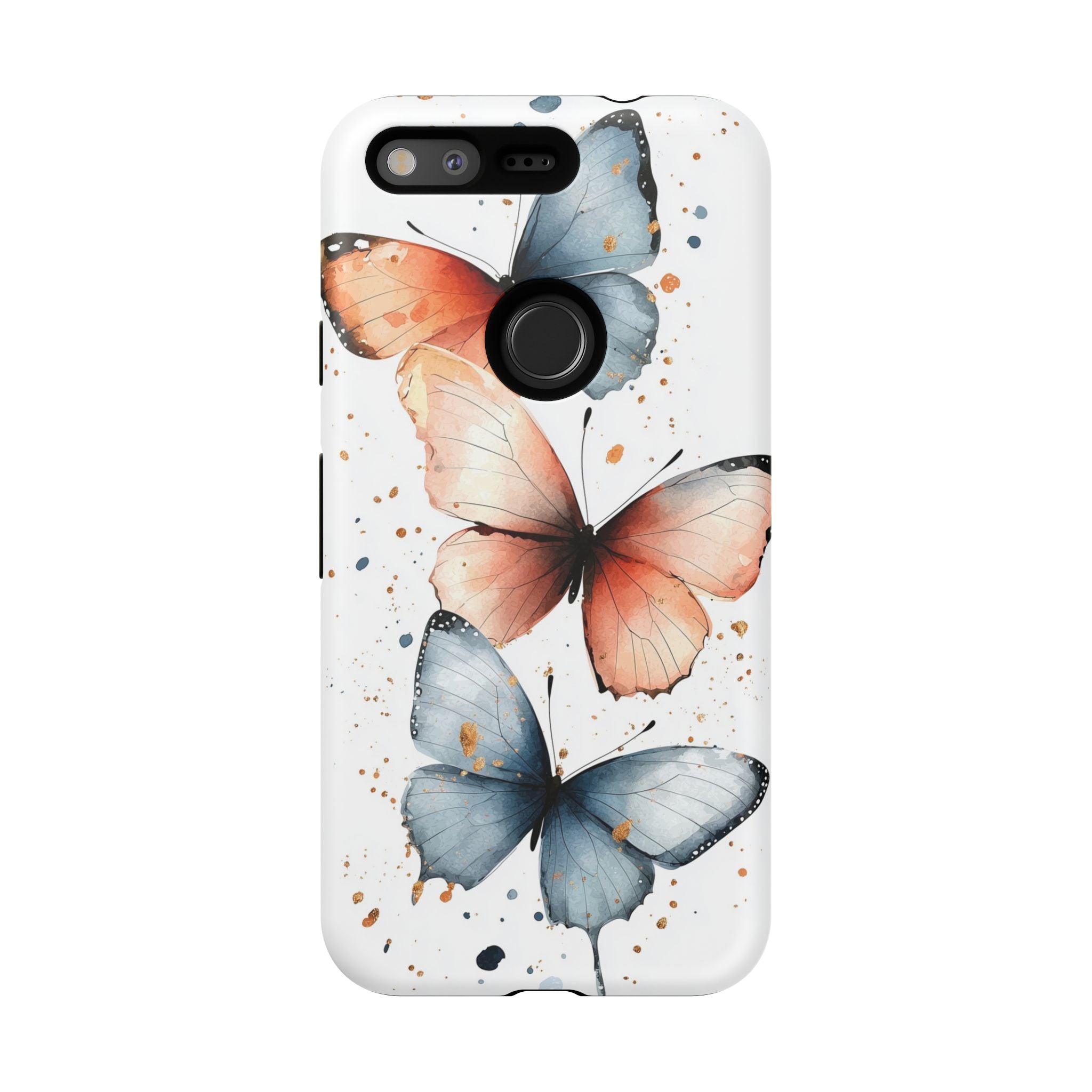 Watercolour Blue & Peach Butterfly Tough Google Pixel Case