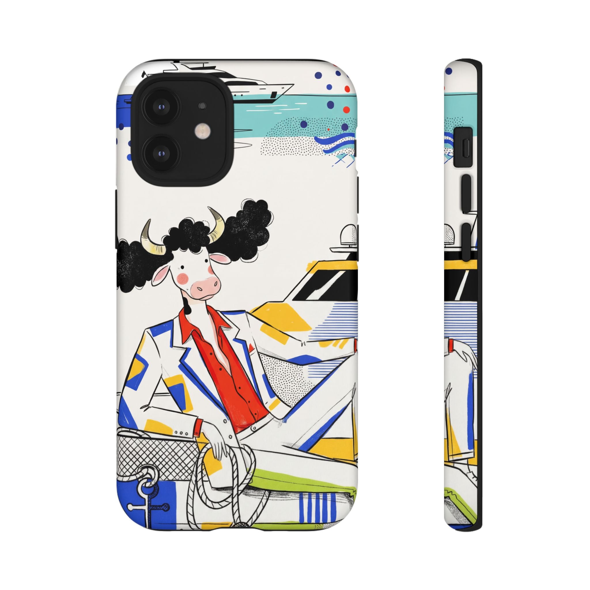 Nautical Cow Graphic Protective iPhone Case