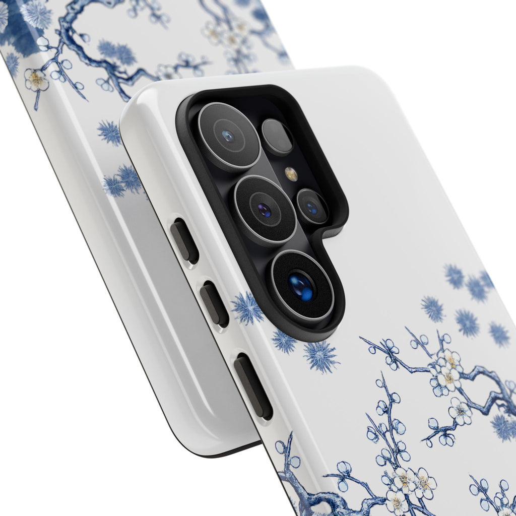 Vintage Blue White Porcelain Samsung Galaxy Phone Case | Chinoiserie Floral Tough Cover