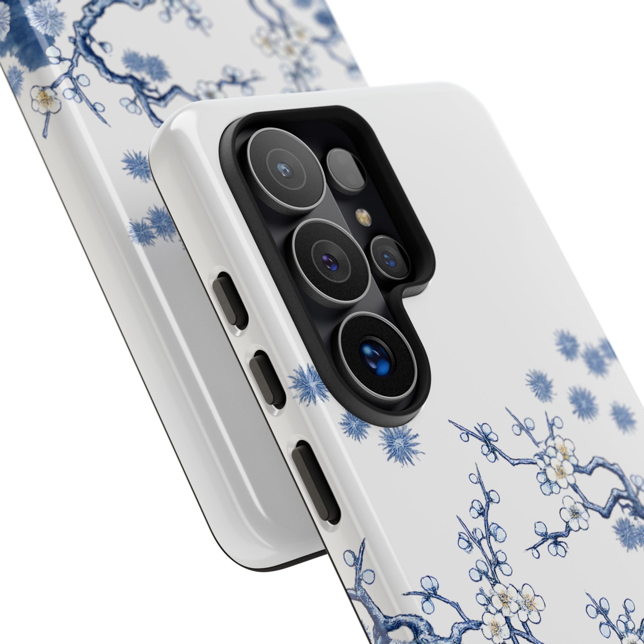 Vintage Blue White Porcelain Samsung Galaxy Phone Case | Chinoiserie Floral Tough Cover