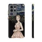 Art Nouveau Starry Night Samsung Galaxy Phone Case | Elegant Woman Illustration Tough Case