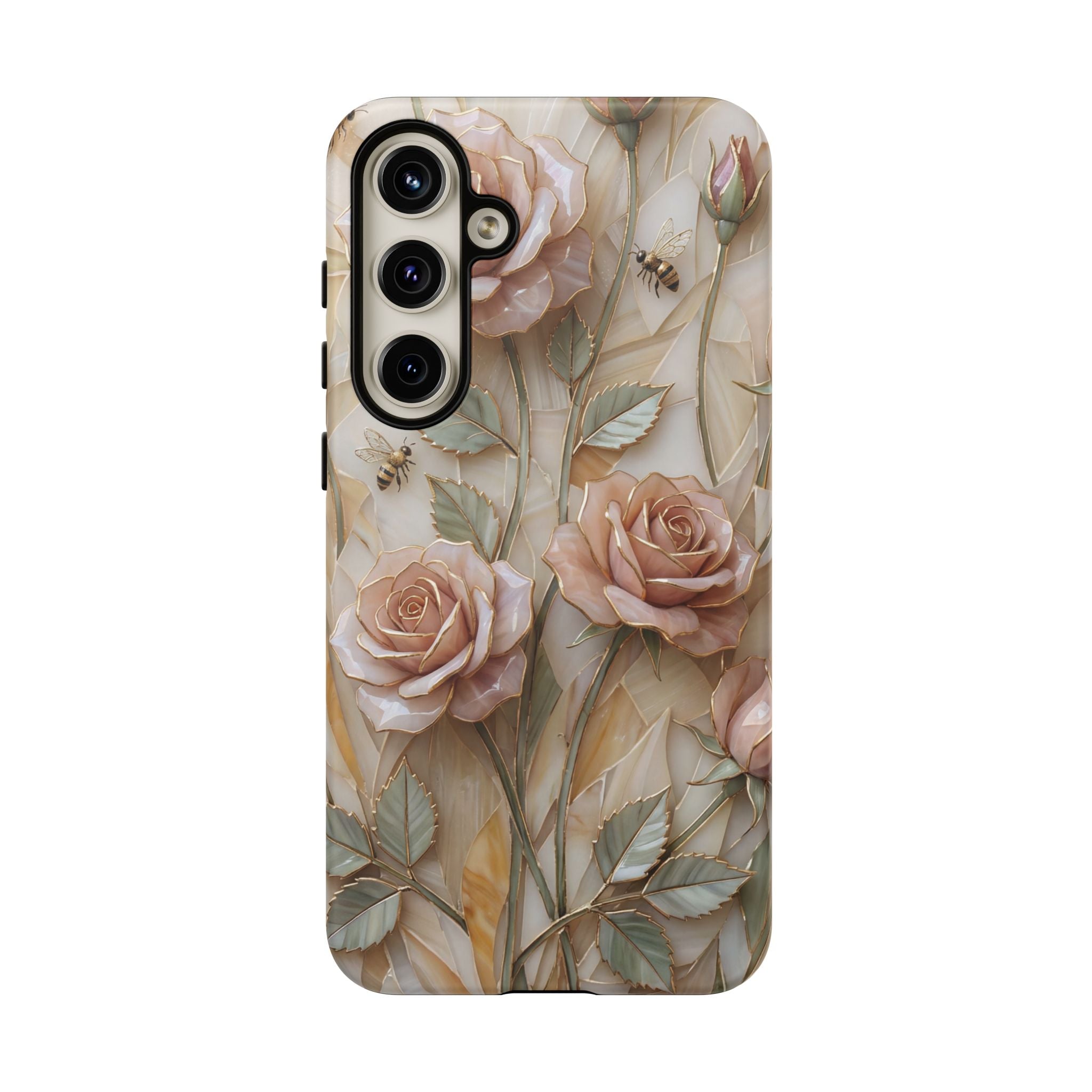 Vintage Blush Rose Floral Tough Samsung Galaxy Protective Cover