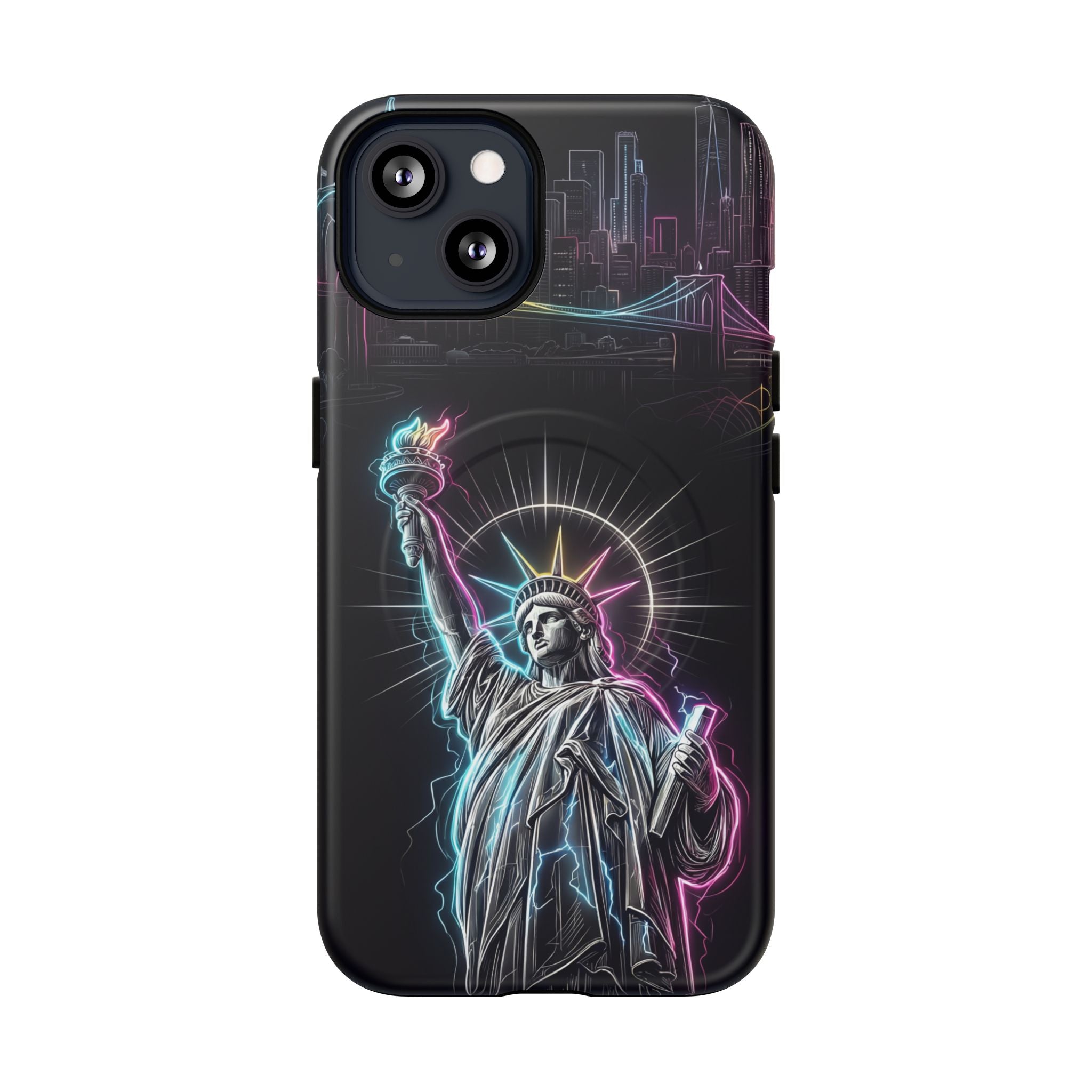 Neon Statue of Liberty Tough MagSafe iPhone Case