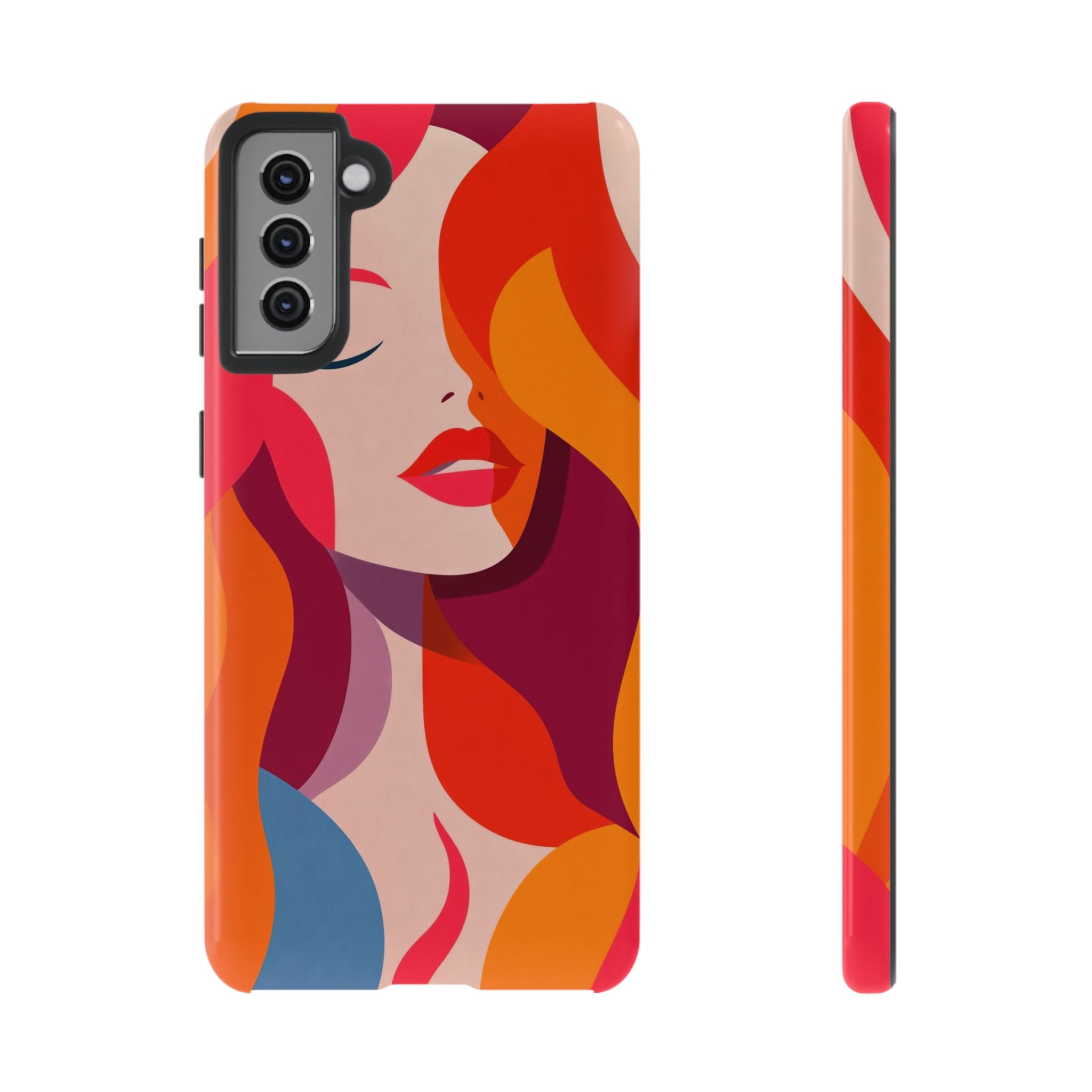 Retro Pop Art Woman Samsung Galaxy Case | Bold Colourful Abstract Portrait