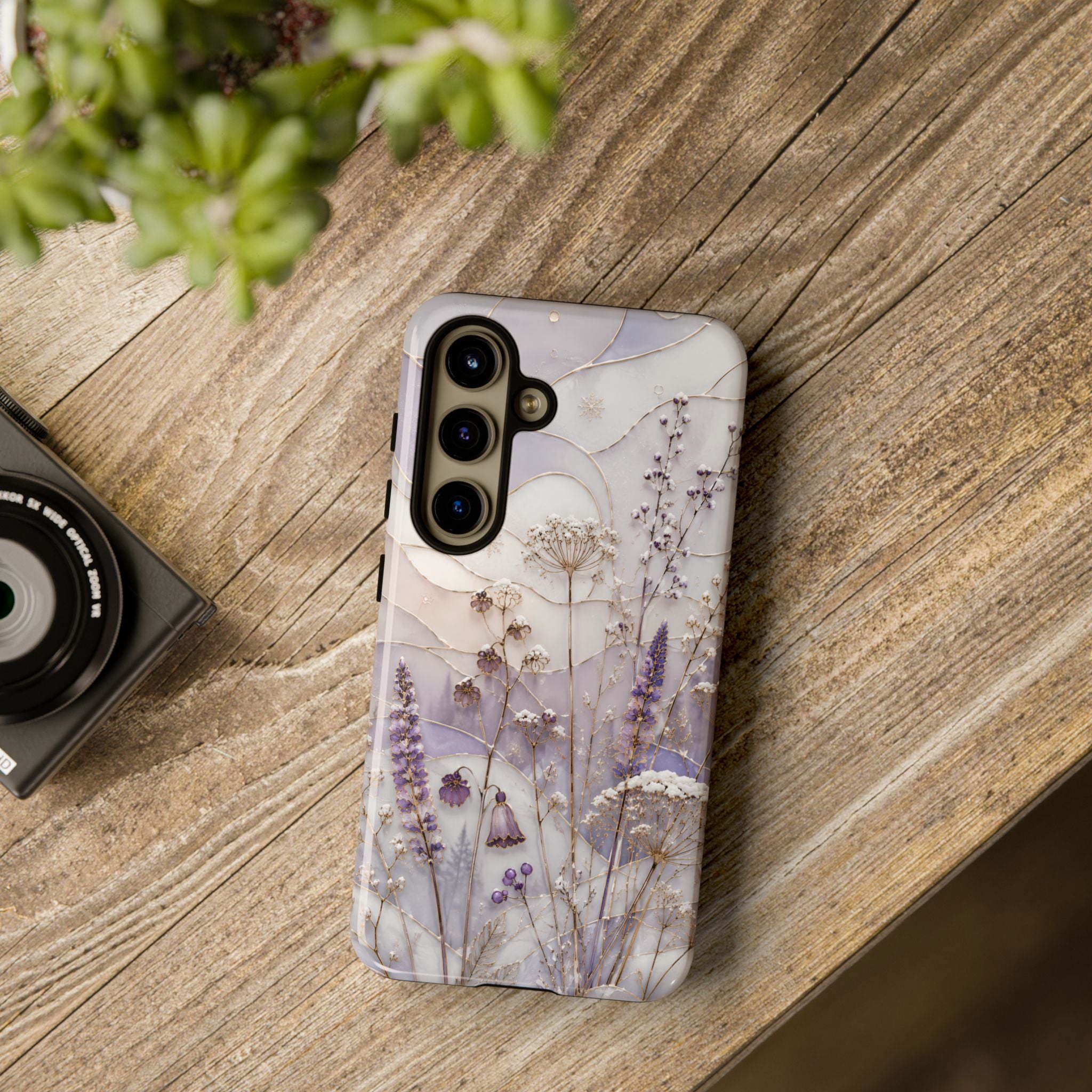 Stained Glass Wildflower Samsung Galaxy Phone Case | Floral Meadow Phone Case