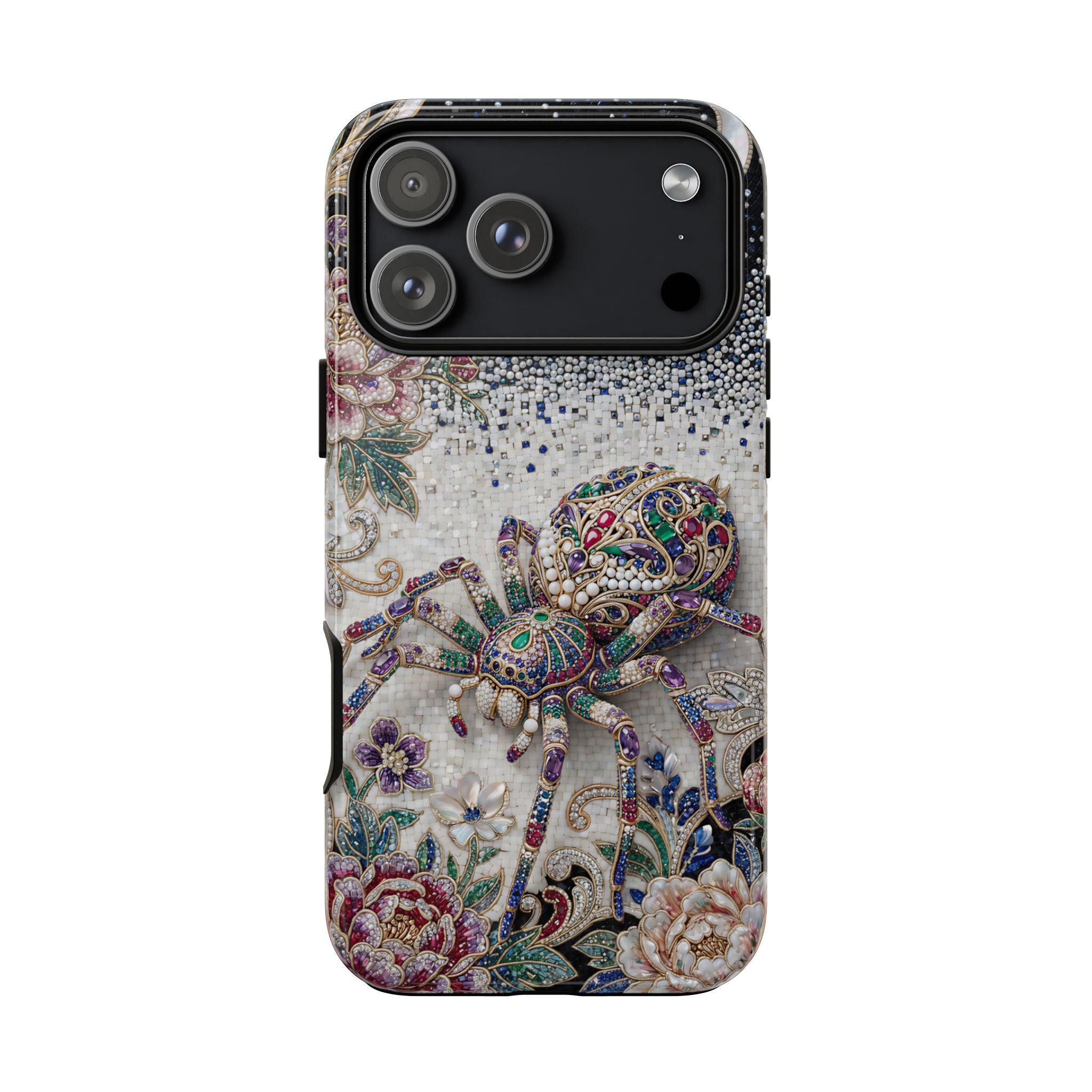 Gemstone Spider Moon iPhone Case | Boho Floral Protective Tough Case