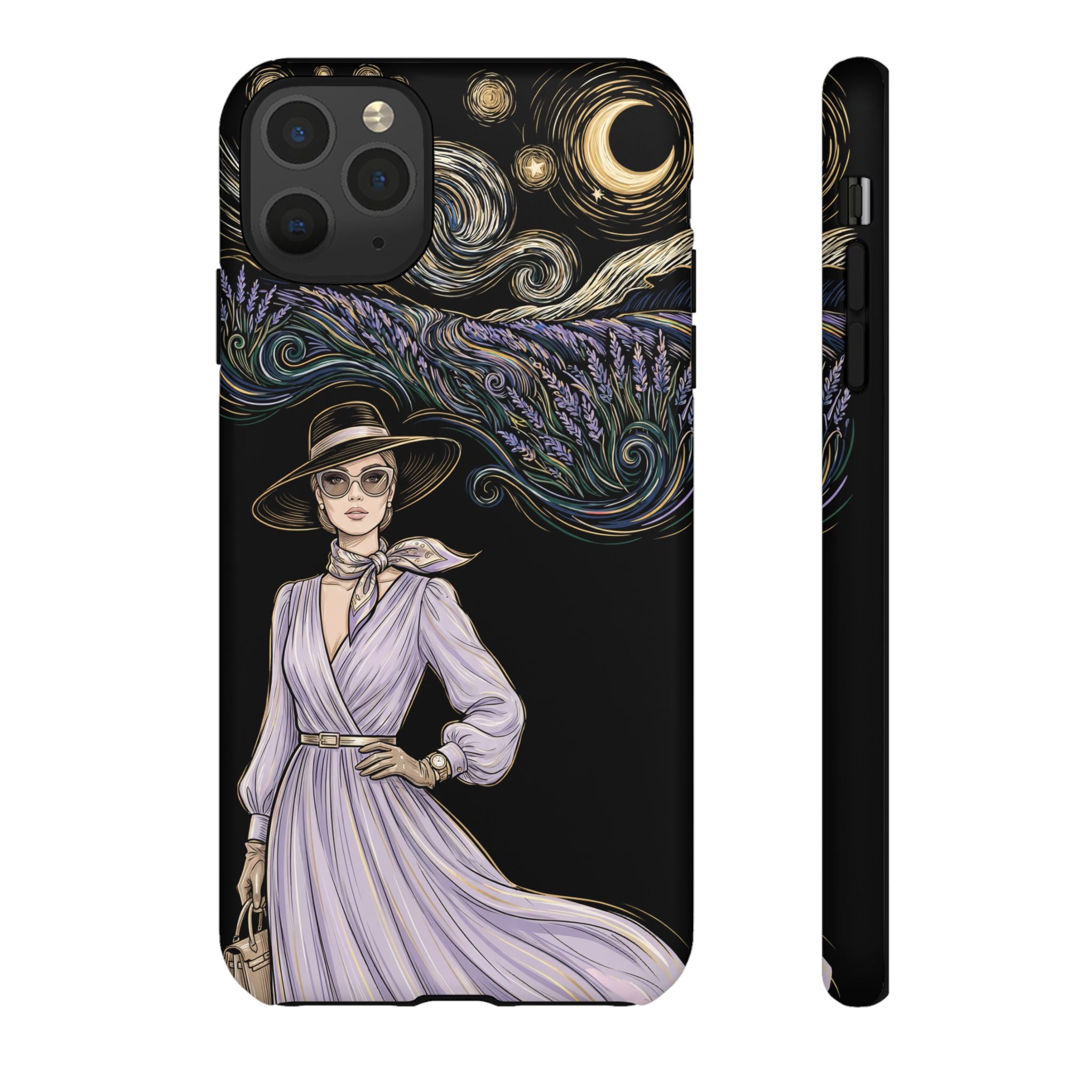 Starry Night Lavender Woman iPhone Case | Artistic Protective Tough Case
