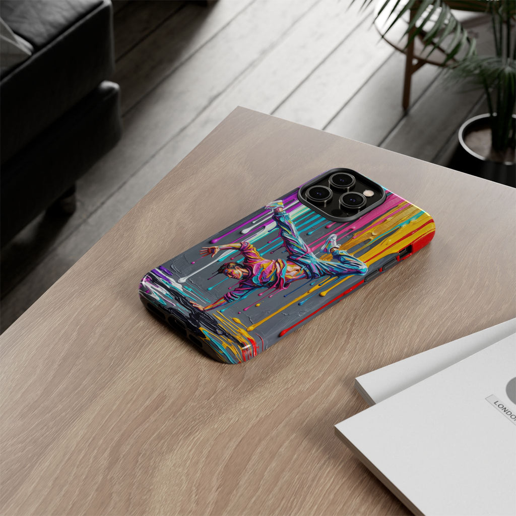 Colorful Breakdancer Graffiti Tough iPhone Case