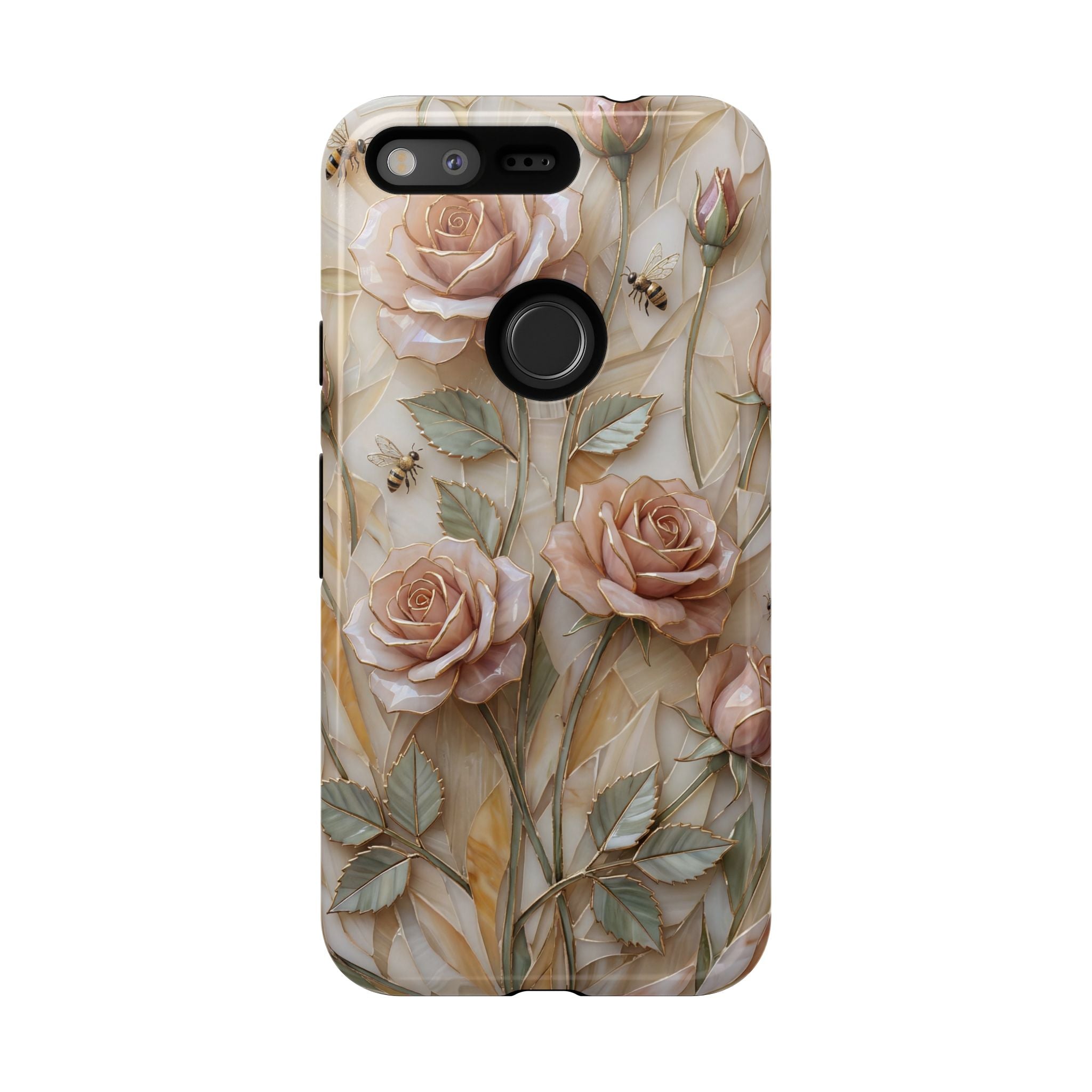 Vintage Blush Rose Floral Tough Google Pixel Protective Cover