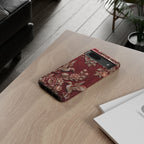 Floral Hummingbird Tough Case | Vintage Red Google Pixel Phone Case