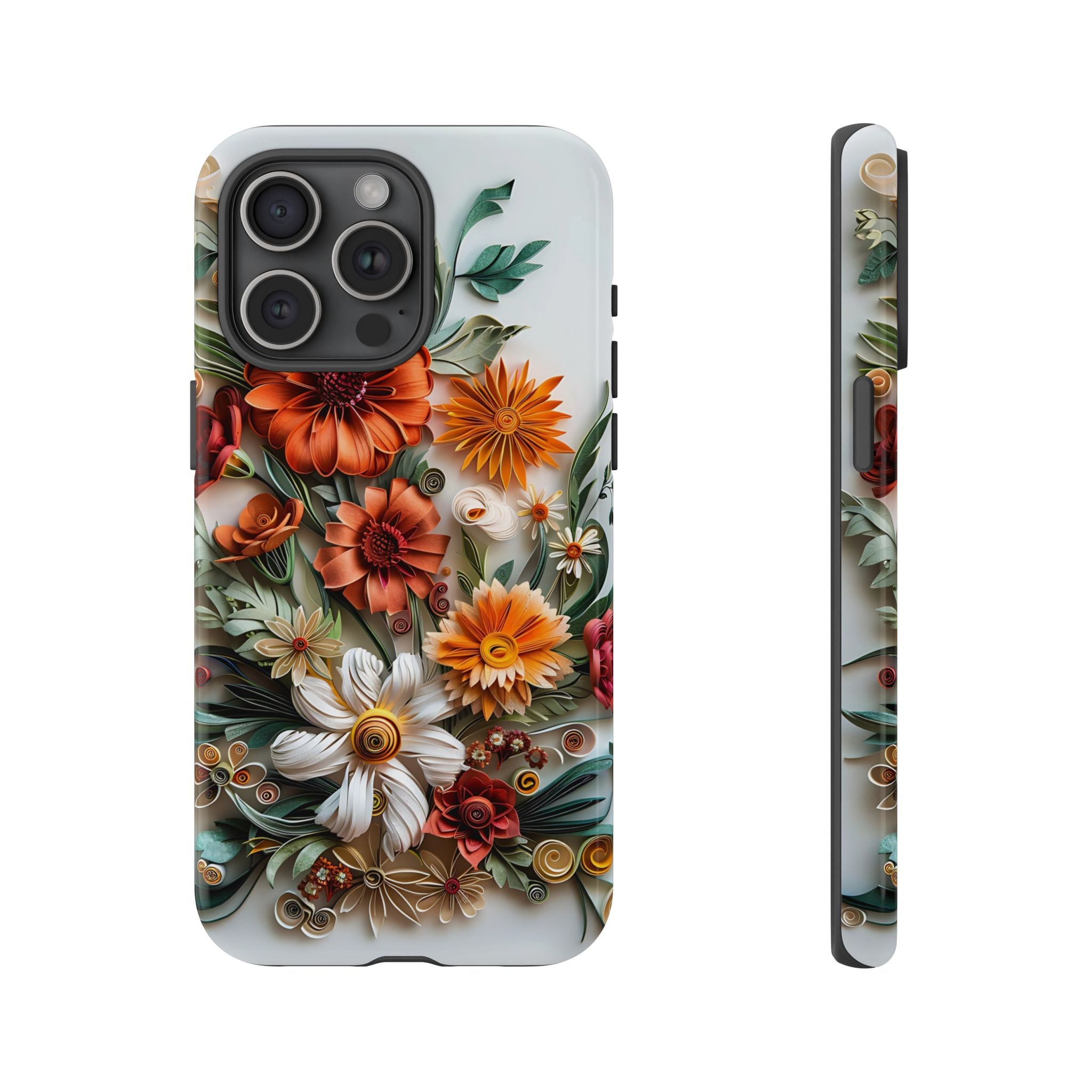 Floral Quilling Tough iPhone Case — Orange Daisy