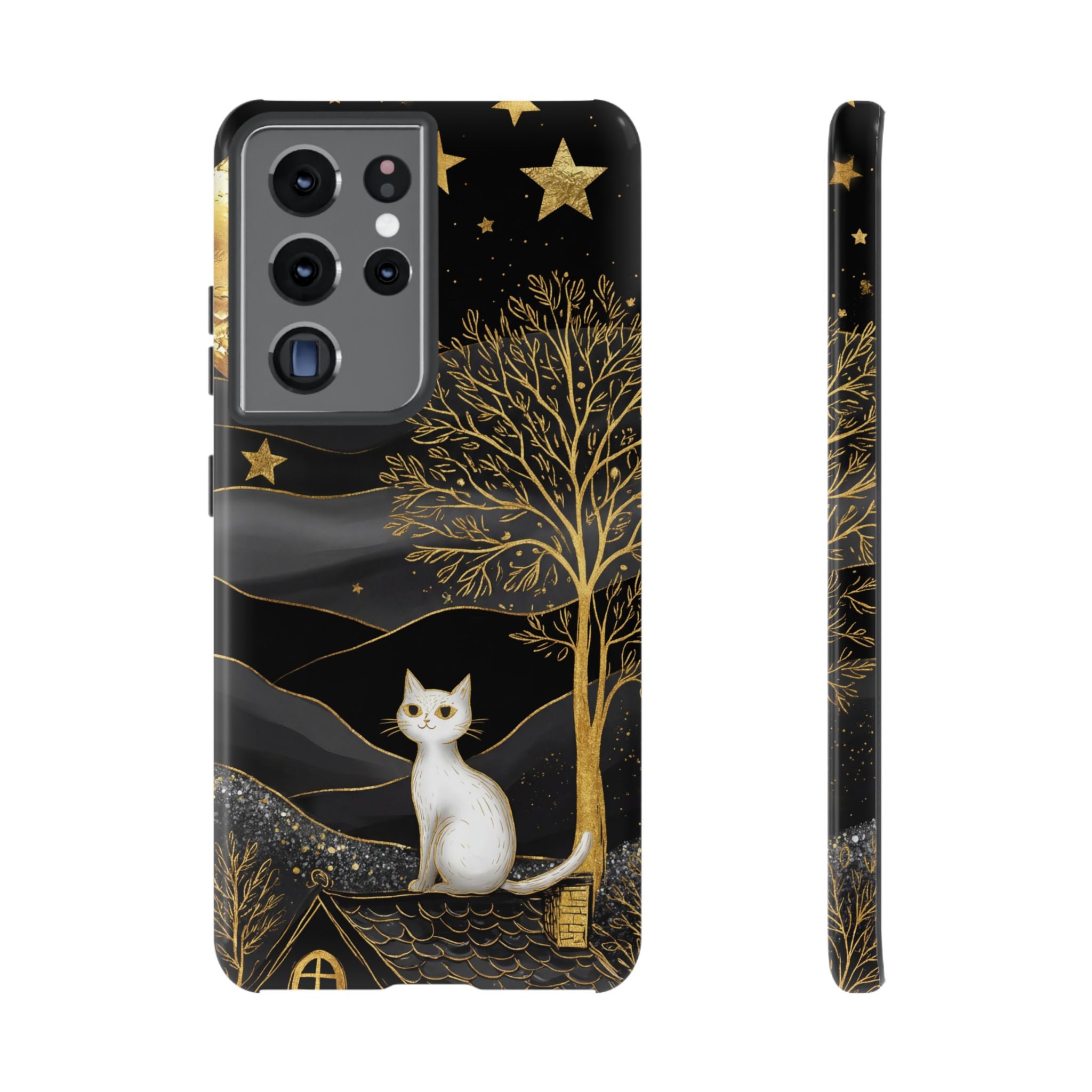 Gold Moon & Celestial Cat Samsung Galaxy Case