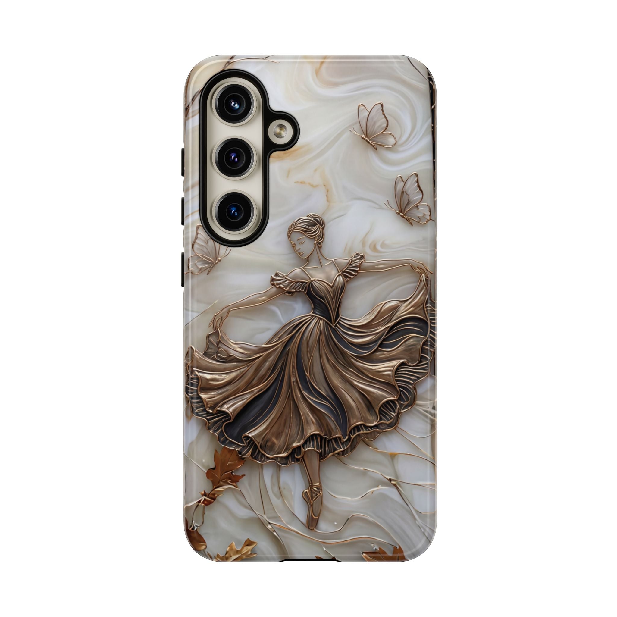 Elegant Bronze Ballerina Dance Design Samsung Galaxy Case