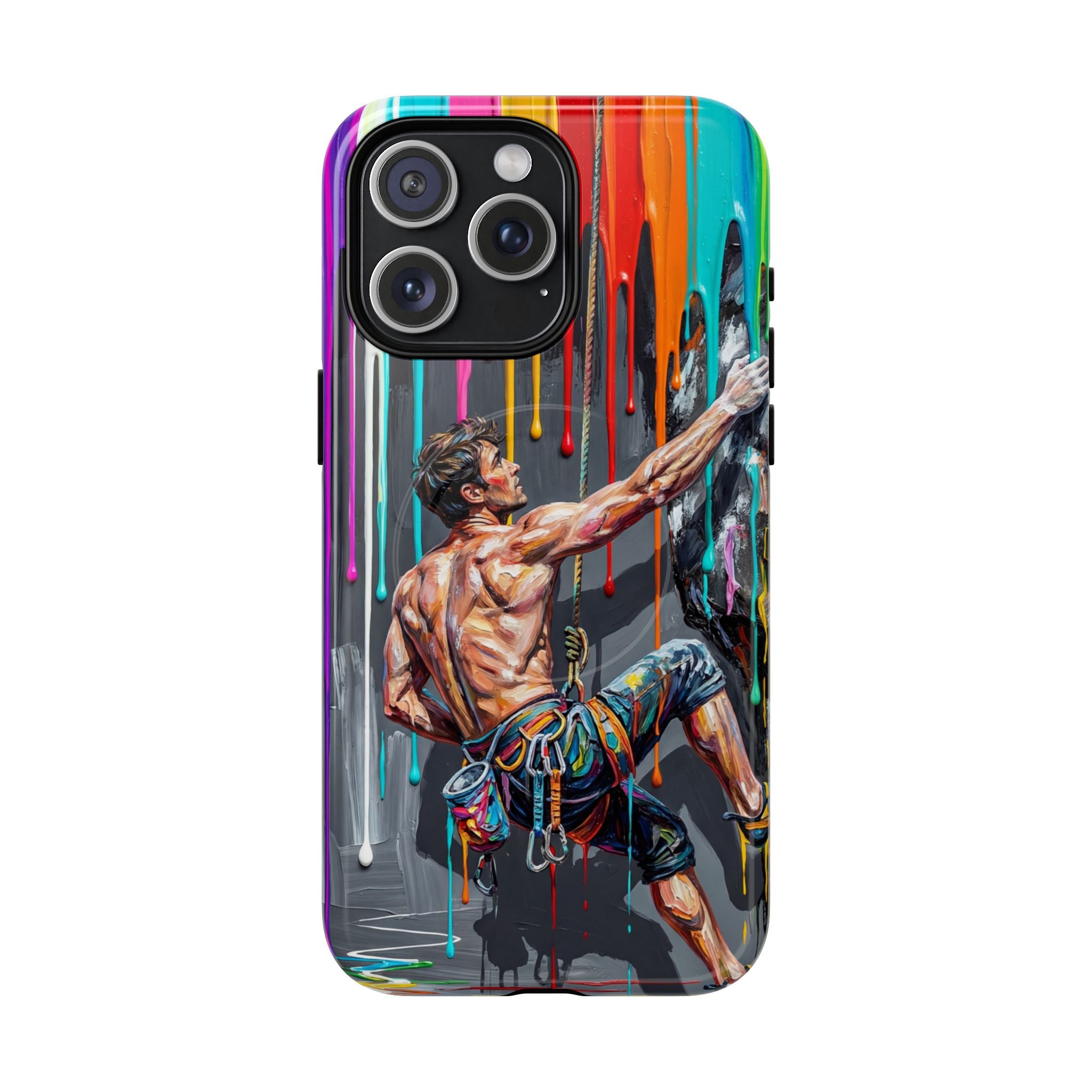 Colourful Rock Climber Art Protective MagSafe iPhone Case