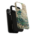Elegant Ocean Wave Floral Art iPhone Case