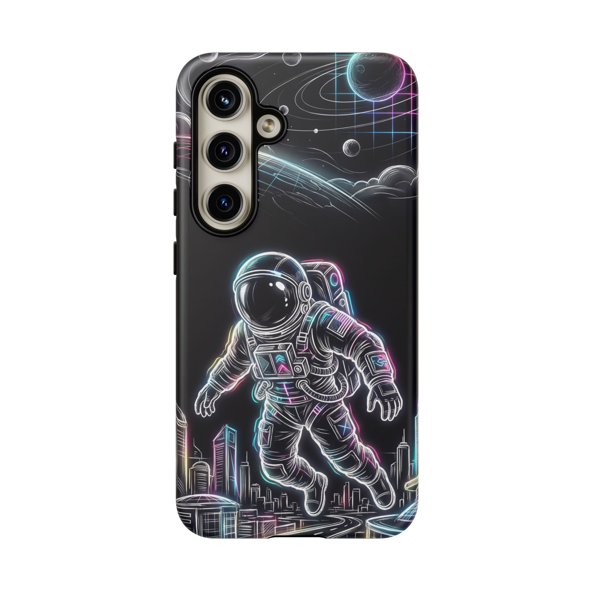 Space Explorer Astronaut Neon Samsung Galaxy Phone Case