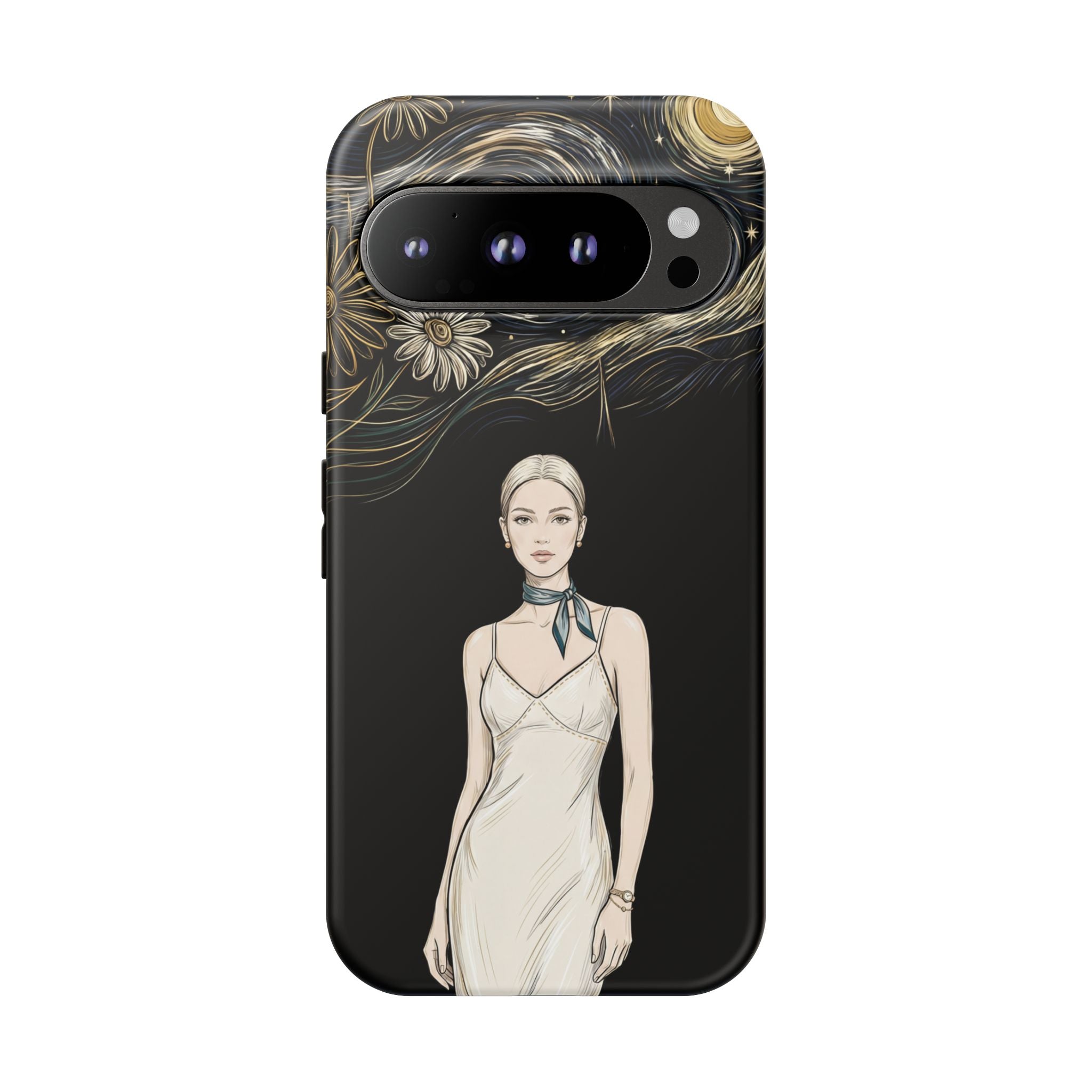 Starry Night Fashion Google Pixel Phone Case | Elegant Woman Illustration