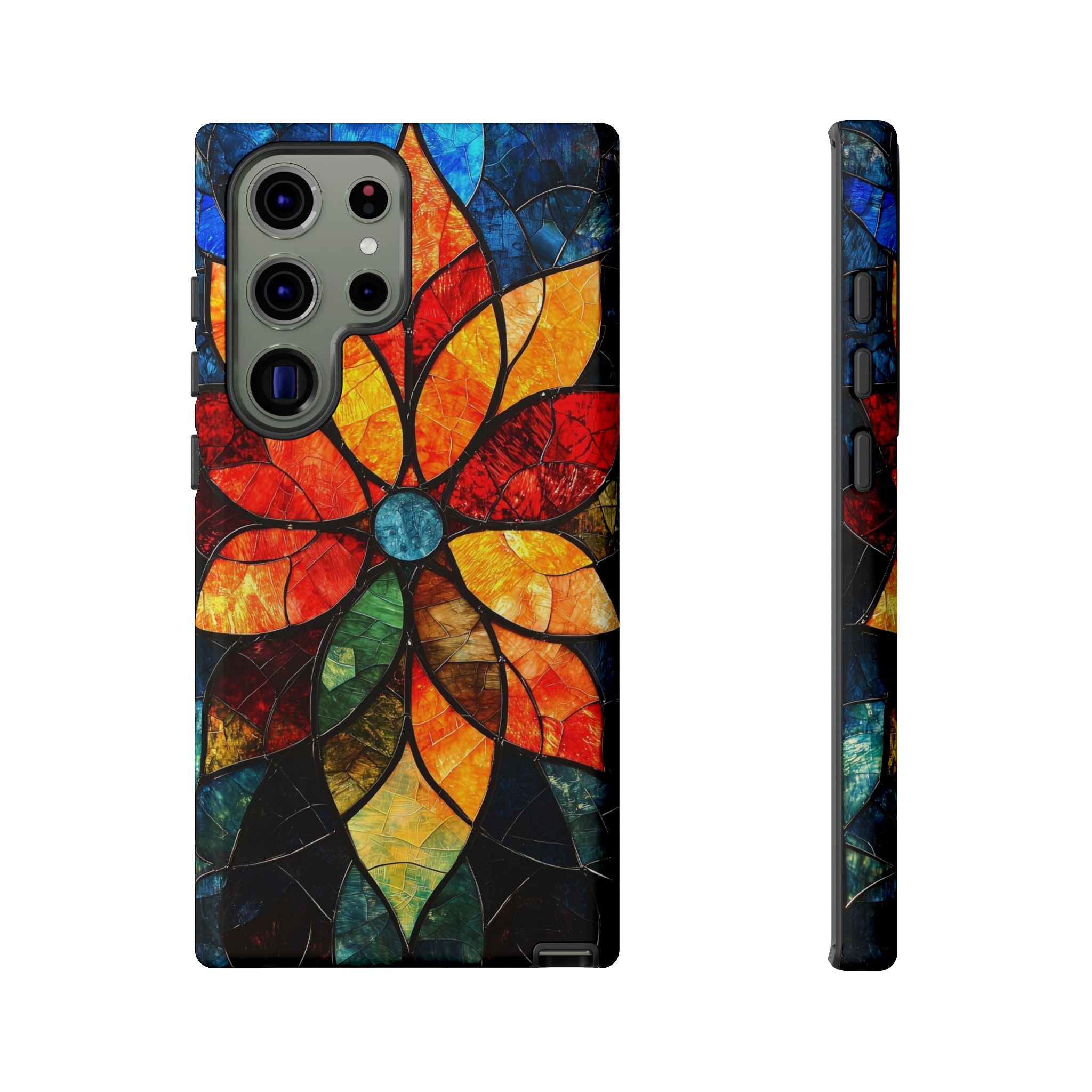 Stained Glass Flower Samsung Galaxy Case — Colourful Mosaic Protective Cover