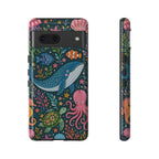 Ocean Creatures Tough  Google Pixel Phone Case | Whale, Octopus & Turtle Underwater Pattern