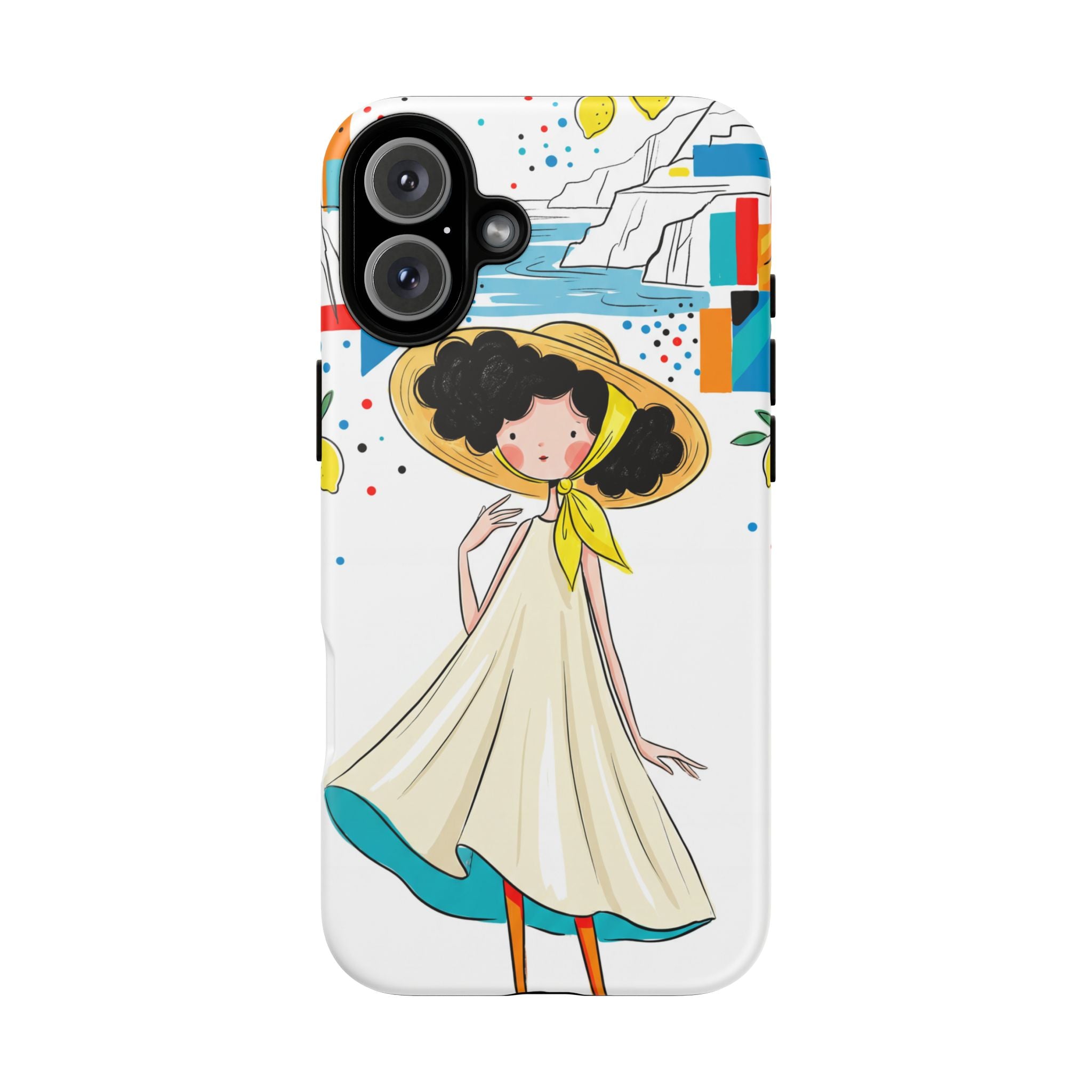 Cute Summer Girl iPhone Case | Whimsical Coastal Illustration Protective Case