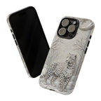 Snow Leopard iPhone Case | Winter Moon Forest Protective Phone Cover
