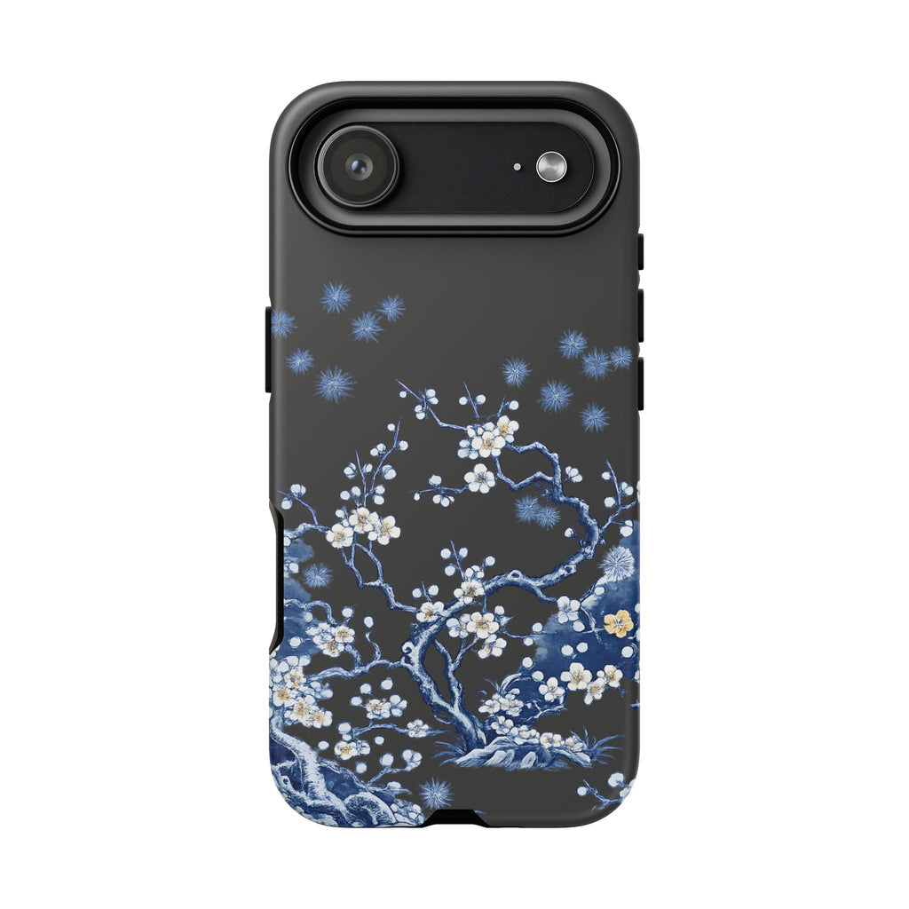 Blue Floral Cherry Blossom Tough iPhone Case