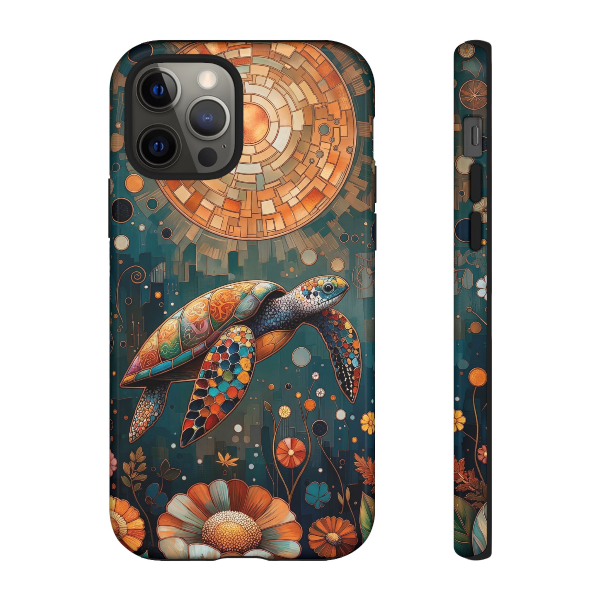 Sea Turtle Mosaic iPhone Case | Artistic Ocean Nature Protective Cover