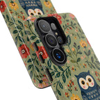 Floral Owl Tough Samsung Phone Case | Cute Botanical Protective Cover