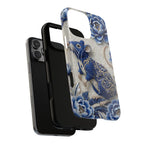 Cover MagSafe per iPhone con Ratto Zodiaco Cinese | Cover Protettiva Sottile per iPhone con Arte in Porcellana Blu e Bianca | Regalo Anno del Ratto