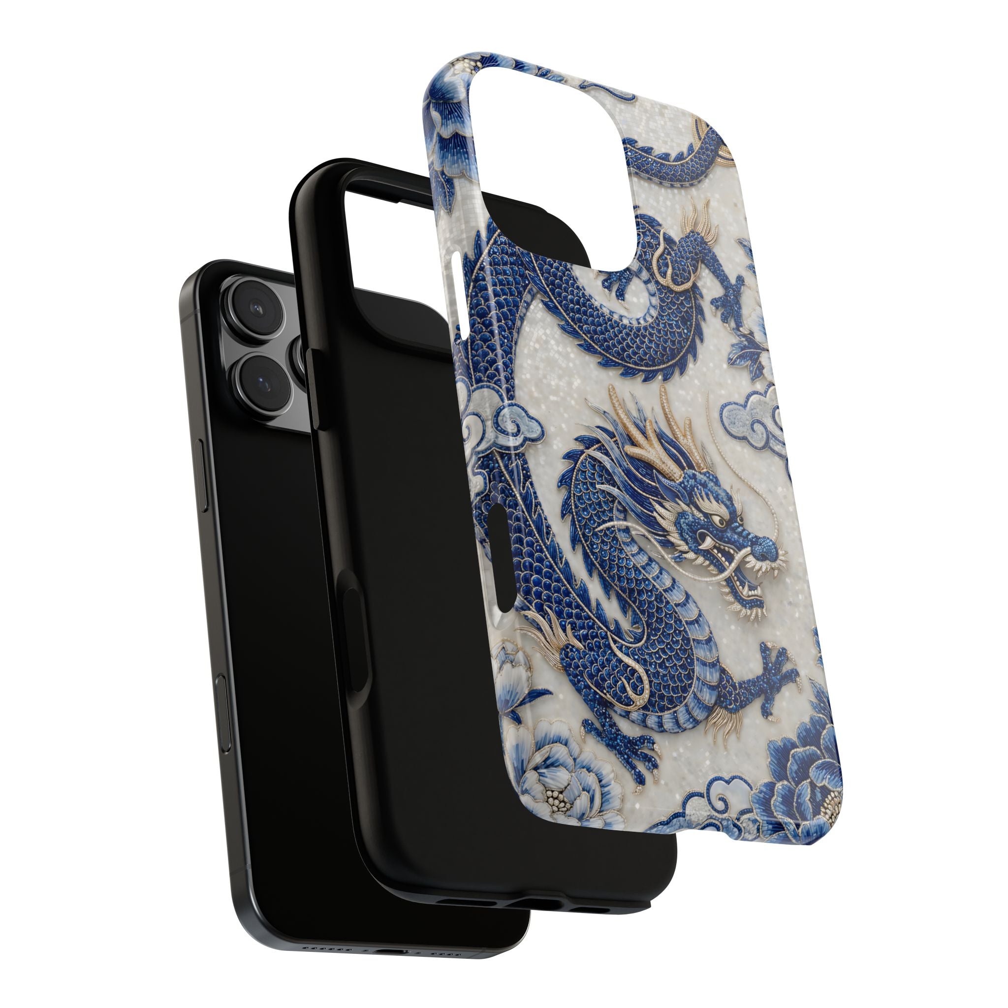 Asian Zodiac Dragon iPhone Case V2 | Blue & White Porcelain Luxury Protective Case | Year of the Dragon Gift