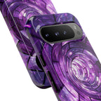 Purple Vortex Tough Google Pixel Case — Abstract Spiral Protective Cover