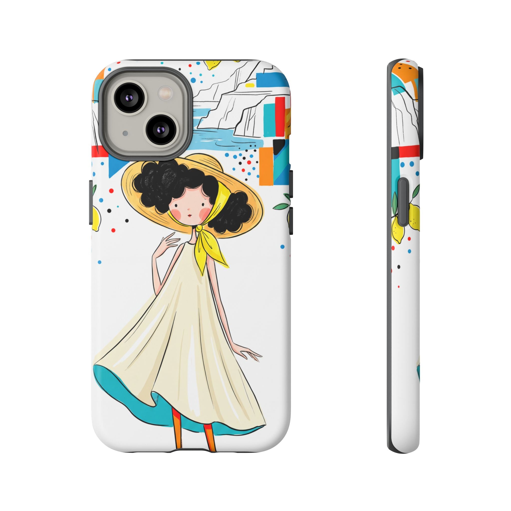 Cute Summer Girl iPhone Case | Whimsical Coastal Illustration Protective Case