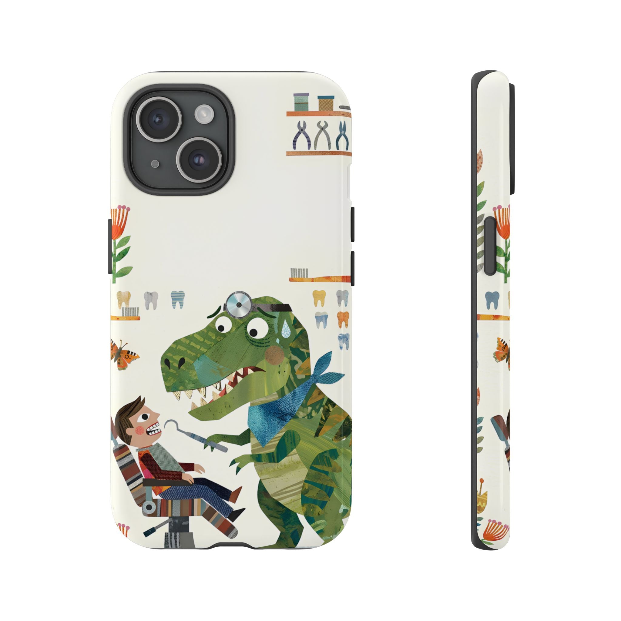 Dinosaur Dentist Tough iPhone Case | Cute Pediatric Dental Cover