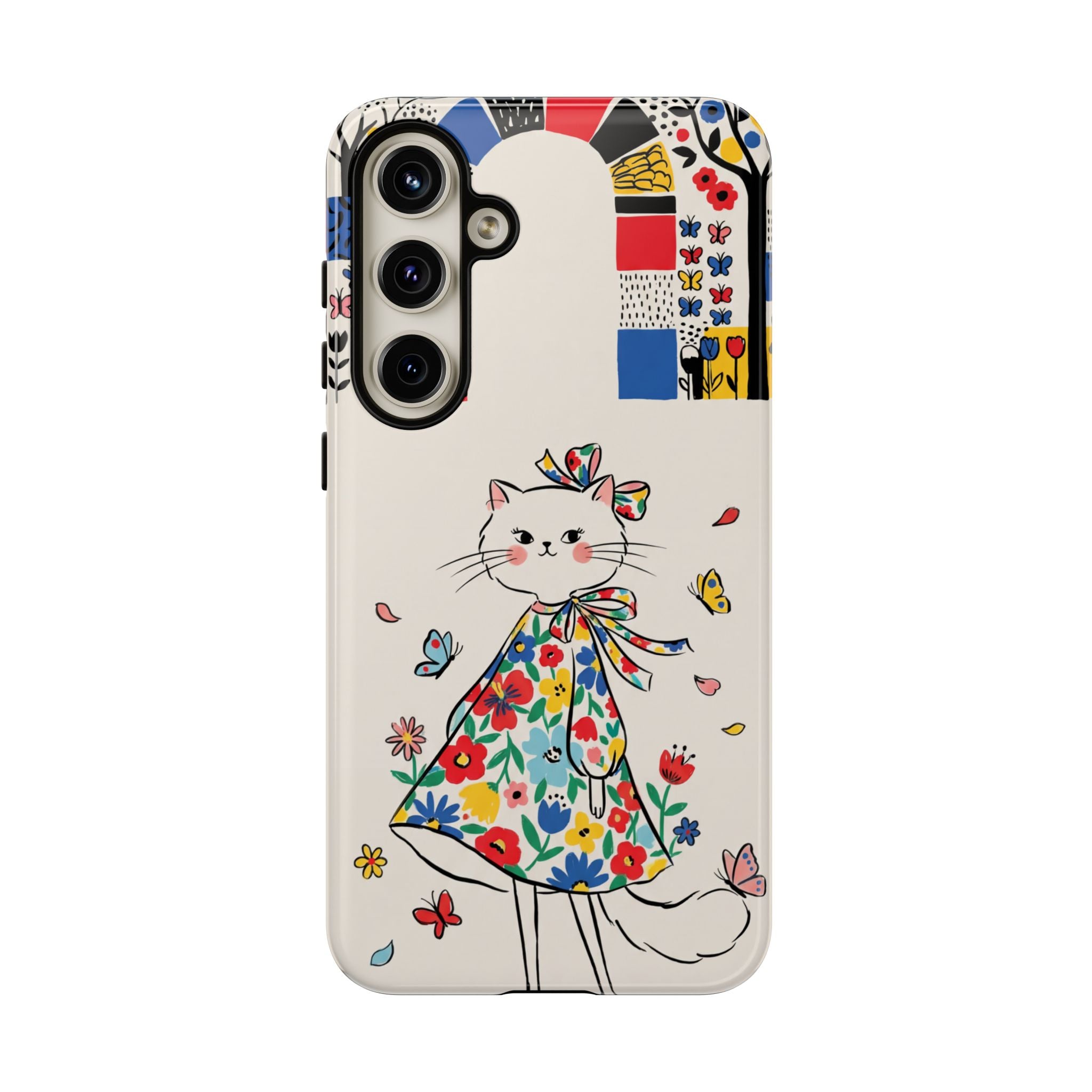 Floral Kitty Samsung Galaxy Phone Case | Cute Cat