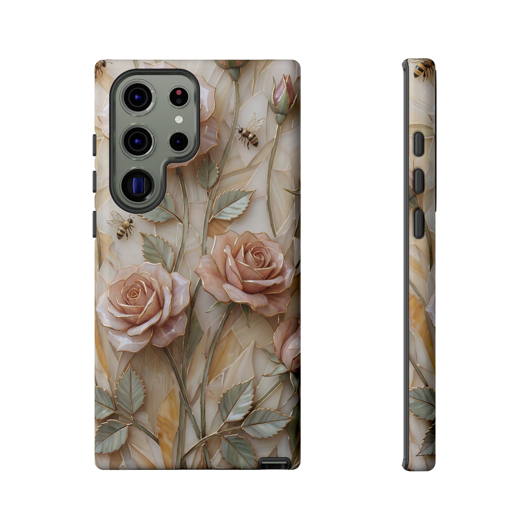 Vintage Blush Rose Floral Tough Samsung Galaxy Protective Cover
