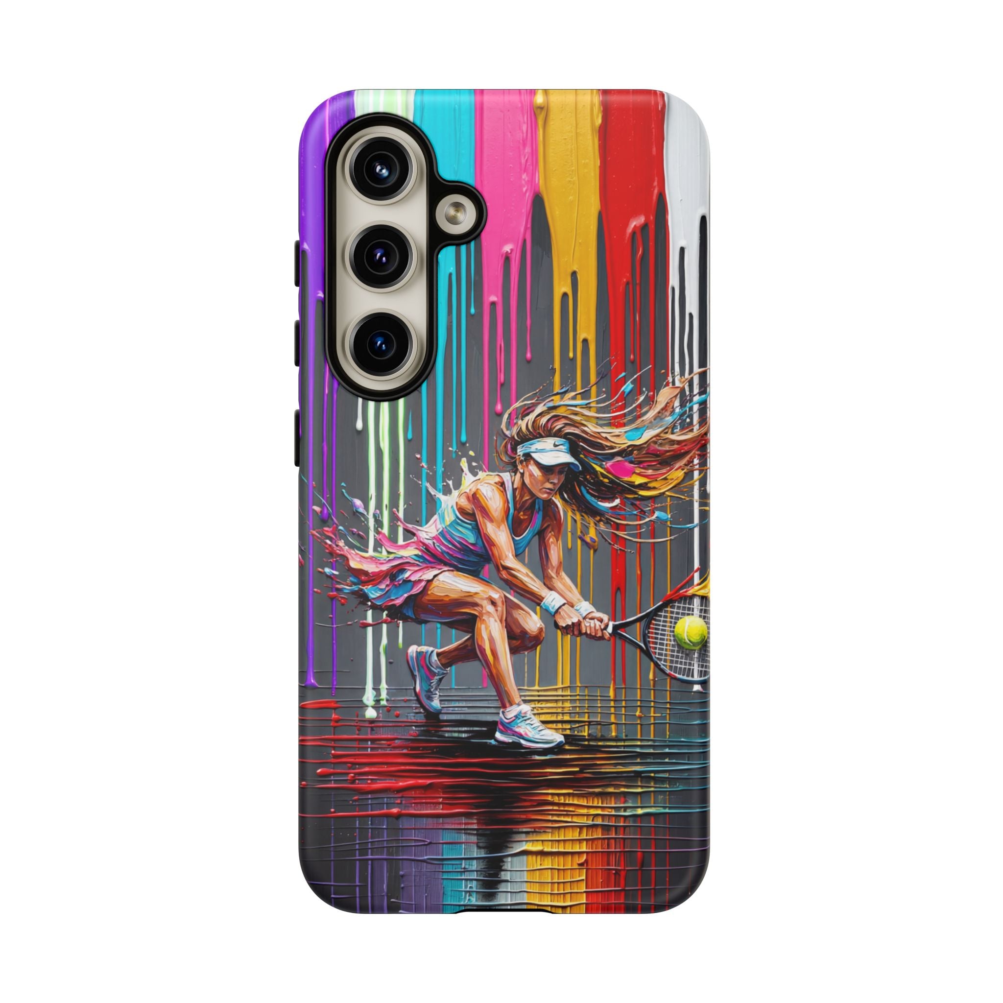 Colour Splash Tennis Samsung Galaxy Phone Case | Vibrant Female Player Art