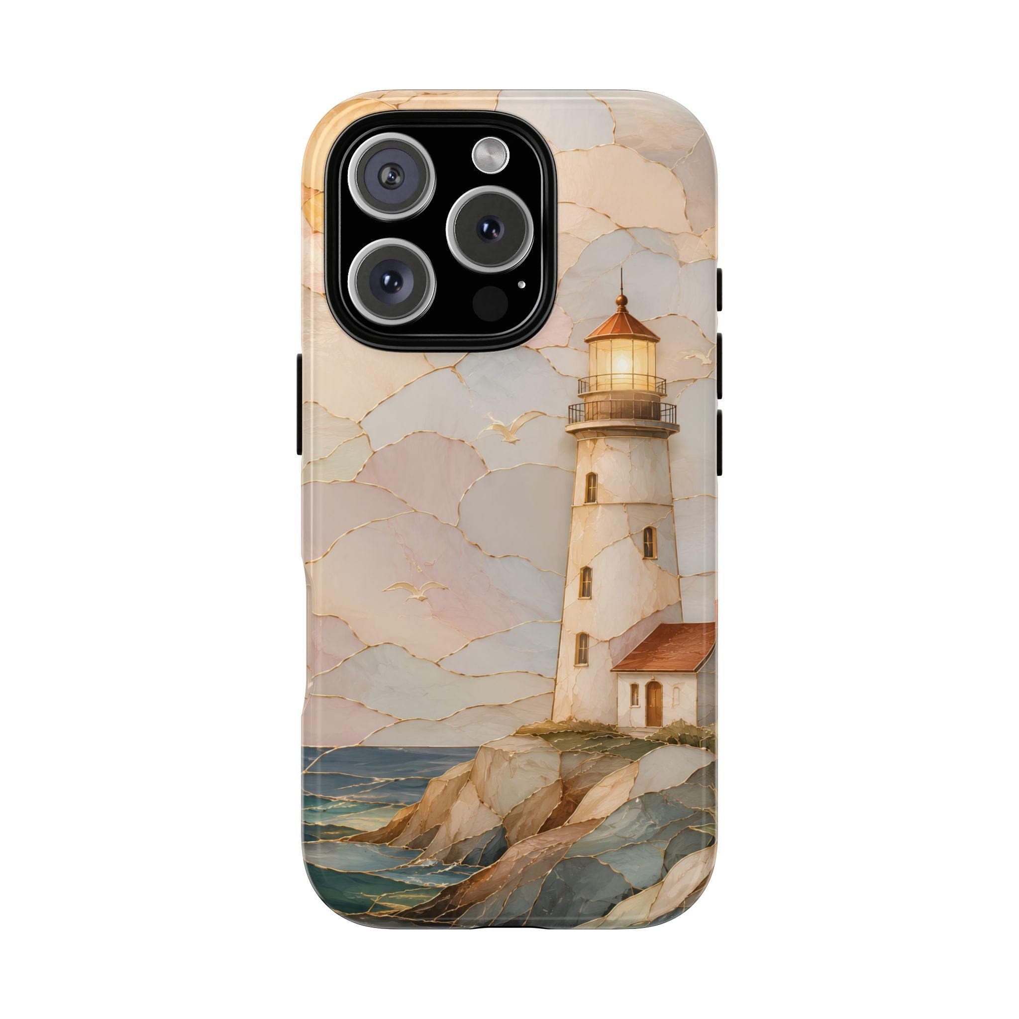 Lighthouse iPhone Case | Coastal Stained Glass iPhone Case