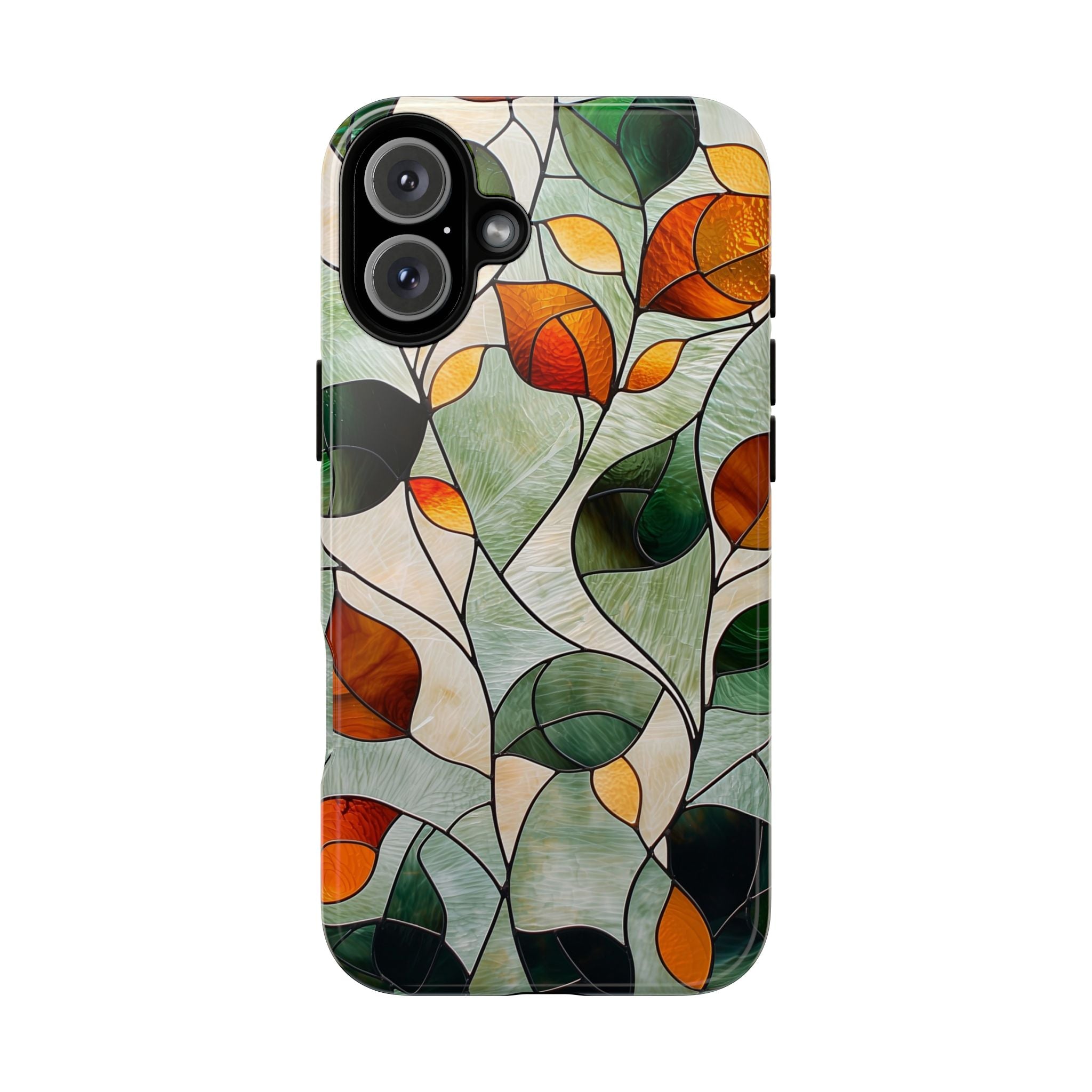 Autumn Stained Glass Leaf iPhone Case
